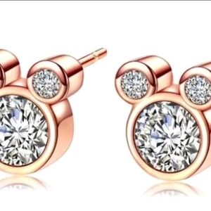 Disney Stud Mickey Mouse Earrings Gold And Clear